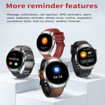 ET460 1.47 inch Color Screen BT Calling Smart Watch Vegan Leather Strap, Support Health Monitoring / ECG