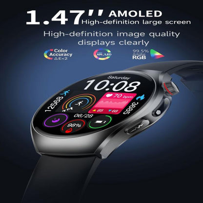 ET460 1.47 inch Color Screen BT Calling Smart Watch Steel Strap, Support Health Monitoring / ECG