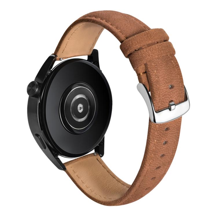 Double-Sided Plush Genuine Leather Watch Band, 22mm