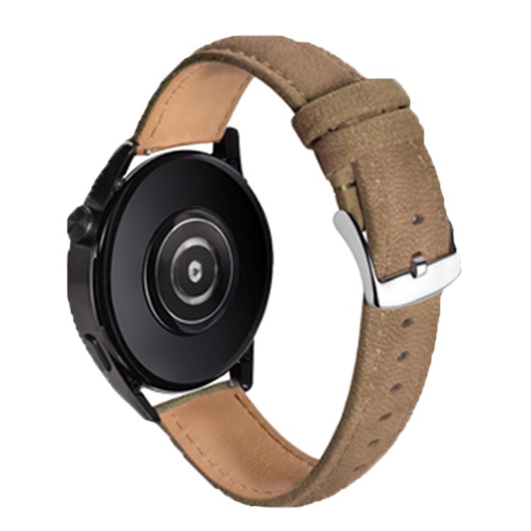 Double-Sided Plush Genuine Leather Watch Band, 22mm