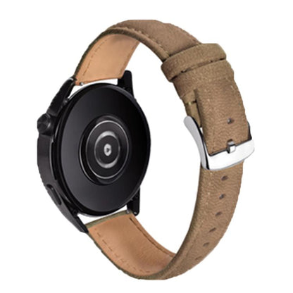 Double-Sided Plush Genuine Leather Watch Band, 22mm