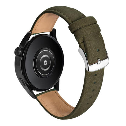 Double-Sided Plush Genuine Leather Watch Band, 22mm