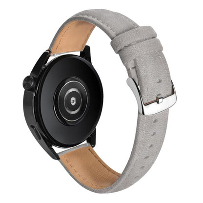 Double-Sided Plush Genuine Leather Watch Band, 22mm