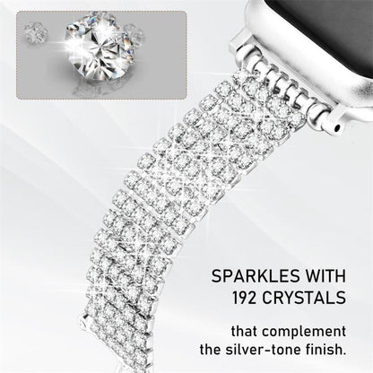 Luxury Clasp Chain Diamond Metal Watch Band, For Apple Watch 46mm / 49mm / 45mm / 44mm, For Apple Watch 42mm / 41mm / 40mm / 38mm