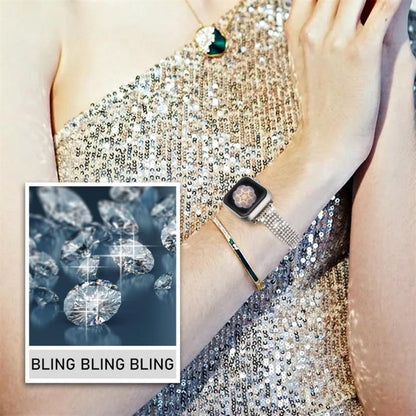 Luxury Clasp Chain Diamond Metal Watch Band, For Apple Watch 46mm / 49mm / 45mm / 44mm, For Apple Watch 42mm / 41mm / 40mm / 38mm