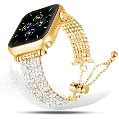 Luxury Clasp Chain Diamond Metal Watch Band, For Apple Watch 46mm / 49mm / 45mm / 44mm, For Apple Watch 42mm / 41mm / 40mm / 38mm