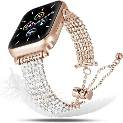 Luxury Clasp Chain Diamond Metal Watch Band, For Apple Watch 46mm / 49mm / 45mm / 44mm, For Apple Watch 42mm / 41mm / 40mm / 38mm