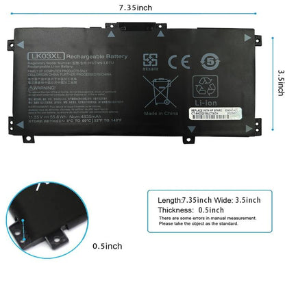 Batteries d'ordinateur portable 4300mAh pour HP Envy TPN-W127 TPN-W134, LK03XL