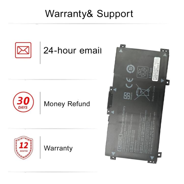 Batteries d'ordinateur portable 4300mAh pour HP Envy TPN-W127 TPN-W134, LK03XL