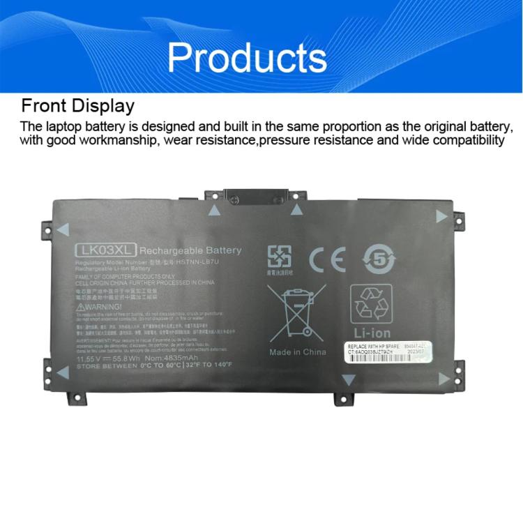 Batteries d'ordinateur portable 4300mAh pour HP Envy TPN-W127 TPN-W134, LK03XL