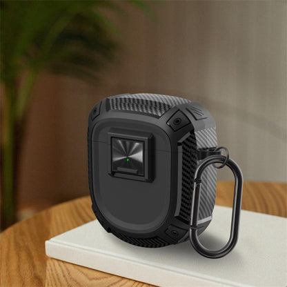 Carbon Fibre Snap Lock TPU Earphone Cover with Metal Buckle, For Bose QuietComfort Earbuds II / Ultra