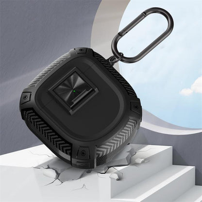 Carbon Fibre Snap Lock TPU Earphone Cover with Metal Buckle, For Bose QuietComfort Earbuds II / Ultra