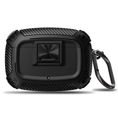 Carbon Fibre Snap Lock TPU Earphone Cover with Metal Buckle, For Beats Studio Buds / Buds+