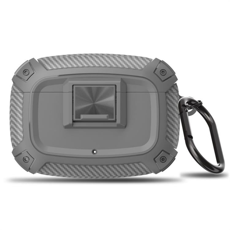 Carbon Fibre Snap Lock TPU Earphone Cover with Metal Buckle, For Beats Studio Buds / Buds+