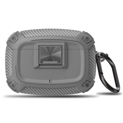 Carbon Fibre Snap Lock TPU Earphone Cover with Metal Buckle, For Beats Studio Buds / Buds+