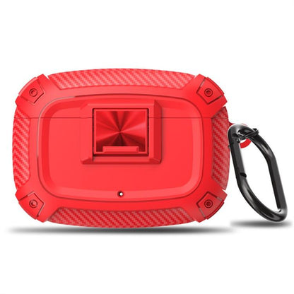 Carbon Fibre Snap Lock TPU Earphone Cover with Metal Buckle, For Beats Studio Buds / Buds+