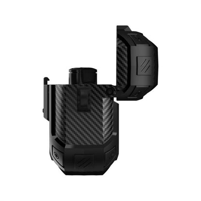 Carbon Fibre Snap Lock TPU Earphone Cover with Metal Buckle, For Beats Studio Buds / Buds+