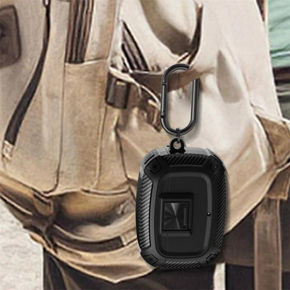 Carbon Fibre Snap Lock TPU Earphone Cover with Metal Buckle, For Beats Studio Buds / Buds+