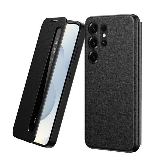 Smart View Window Leather Phone Case, For Galaxy S22 Ultra 5G, For Galaxy Z Fold3
