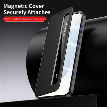 Smart View Window Leather Phone Case, For Galaxy S22 Ultra 5G, For Galaxy Z Fold3
