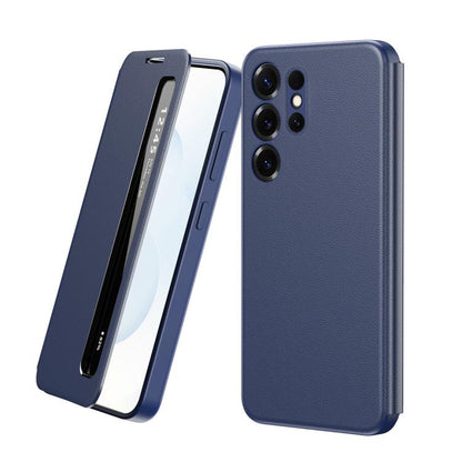 Smart View Window Leather Phone Case, For Galaxy S22 Ultra 5G, For Galaxy Z Fold3