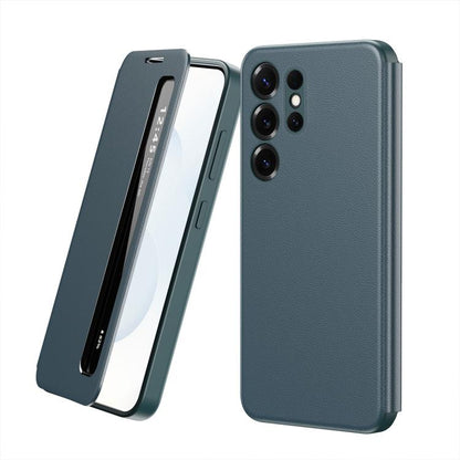 Smart View Window Leather Phone Case, For Galaxy S22 Ultra 5G, For Galaxy Z Fold3