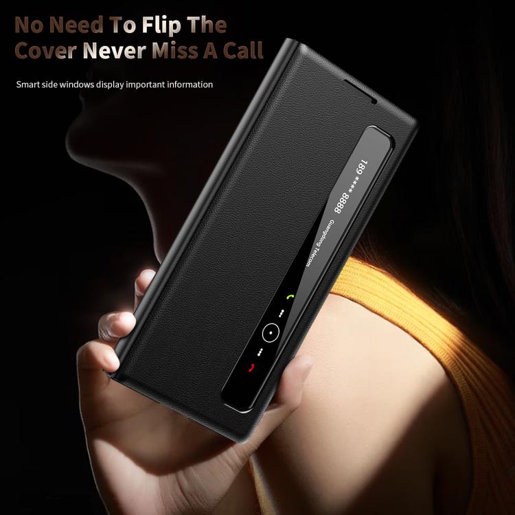 Smart View Window Leather Phone Case, For Galaxy Z Fold3