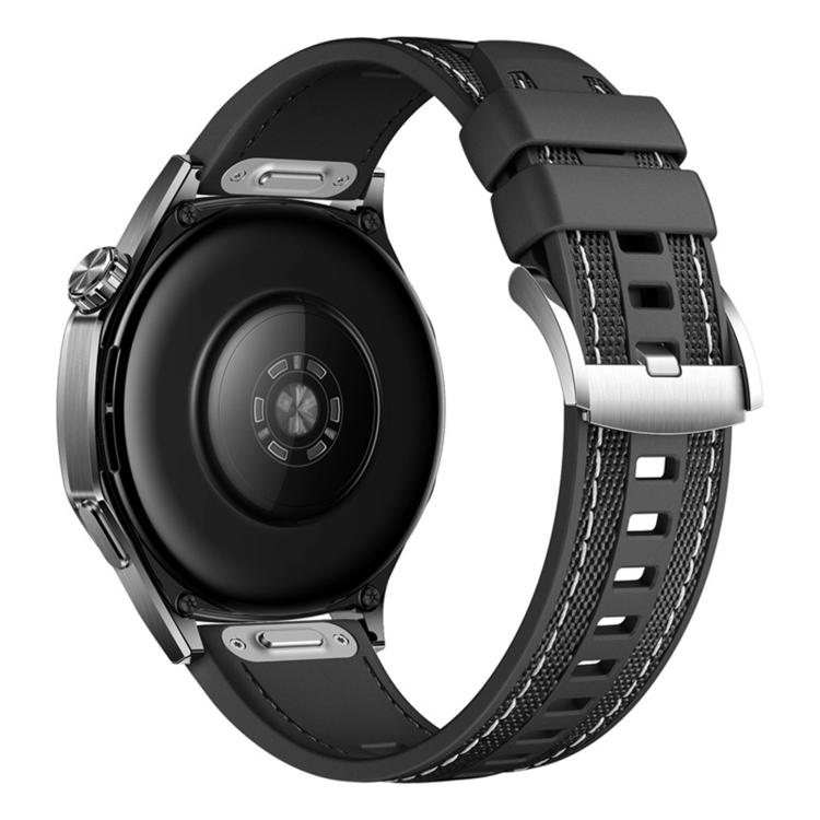 Quick Release Press Button Composite Nylon Fluorinerubber Watch Band, 22mm