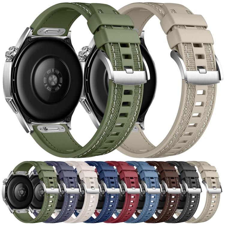 Quick Release Press Button Composite Nylon Fluorinerubber Watch Band, 22mm