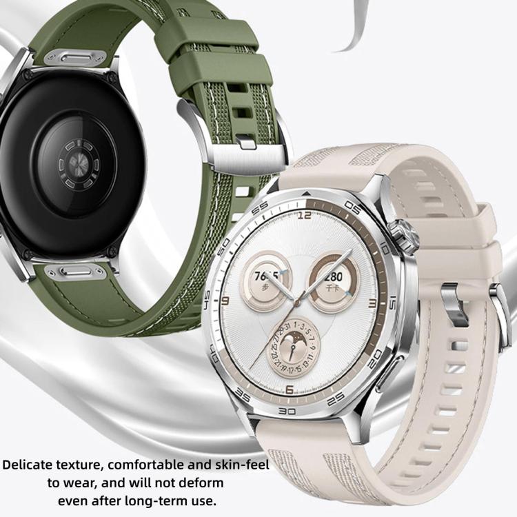Quick Release Press Button Composite Nylon Fluorinerubber Watch Band, 22mm