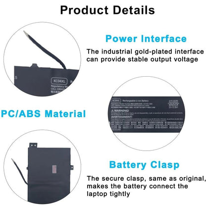 3454mAh Laptop Batteries For HP Envy 13-ah1002TX, KC04XL