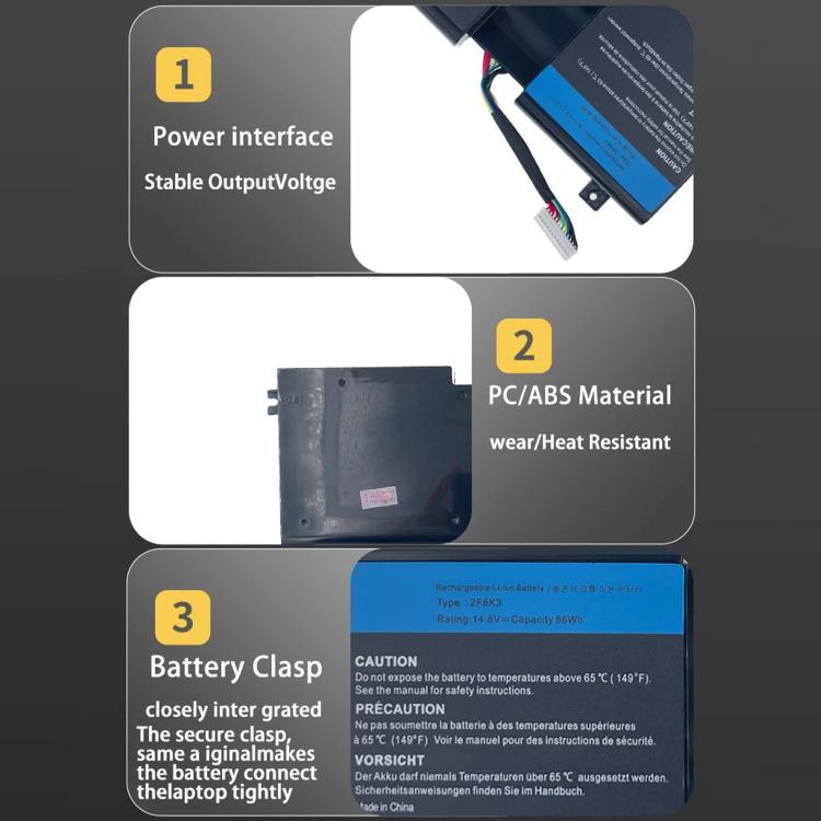 Batterie d'ordinateur portable 5500 mAh pour Dell Alienware 17 / Alienware 18, 2F8K3