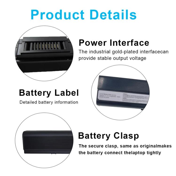Batterie d'ordinateur portable 4400 mAh pour Asus A42 A52 A62 B53 K42 K52 K62, A32-K52