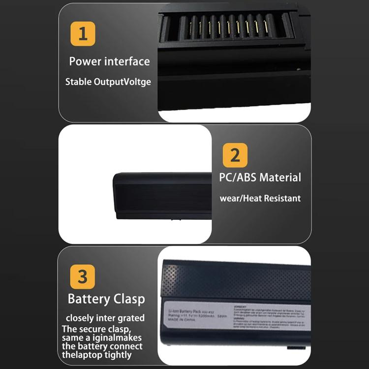 Batterie d'ordinateur portable 4400 mAh pour Asus A42 A52 A62 B53 K42 K52 K62, A32-K52