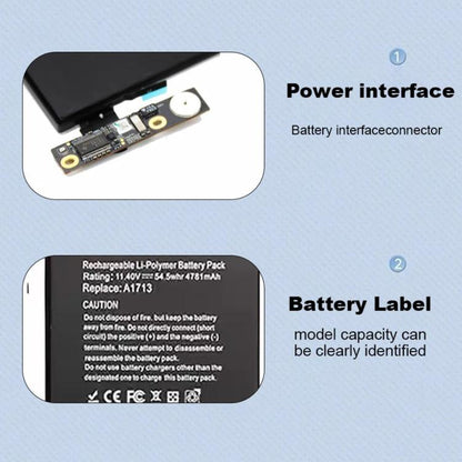 4781mAh Laptop Battery For Apple MacBook Pro 13 inch A1708 A2159 A2289 A2338, A1713