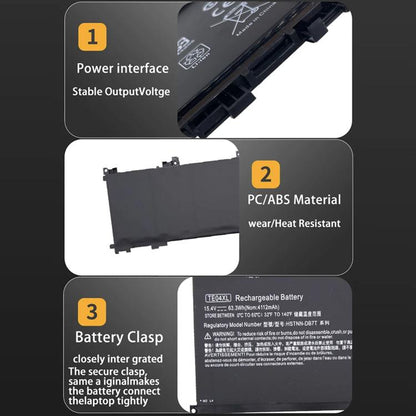 4112mAh Batteries d'ordinateur portable pour HP OMEN 15-AX200 15- AX218TX 15-AX210TX 15-AX235NF 15-AX202N, TE04XL