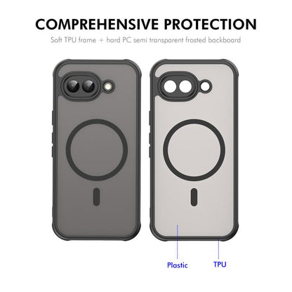 ENKAY Hat-Prince MagSafe Matte Translucent Shockproof Phone Case with Large Arc Edge Film, For Google Pixel 10a