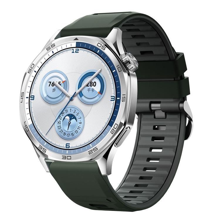 Black Steel Pin Buckle Two Color Silicone Watch Band, 22mm