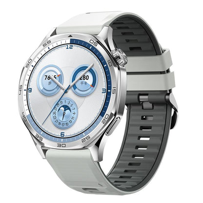 Black Steel Pin Buckle Two Color Silicone Watch Band, 22mm