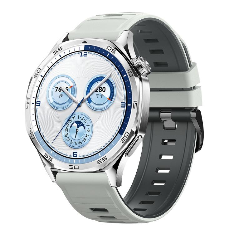 Black Pin Buckle Striped Two Color Silicone Watch Band, 22mm