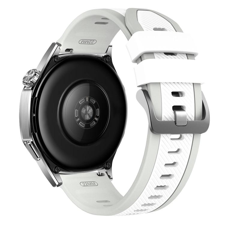 Vertical Twill Two Color Silicone Watch Band, 22mm