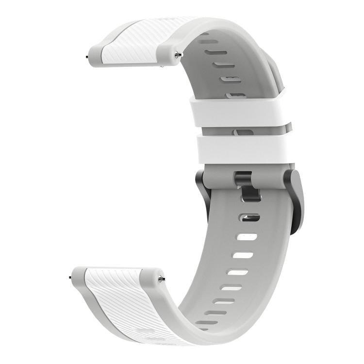 Vertical Twill Two Color Silicone Watch Band, 22mm