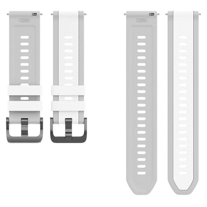 Vertical Twill Two Color Silicone Watch Band, 22mm