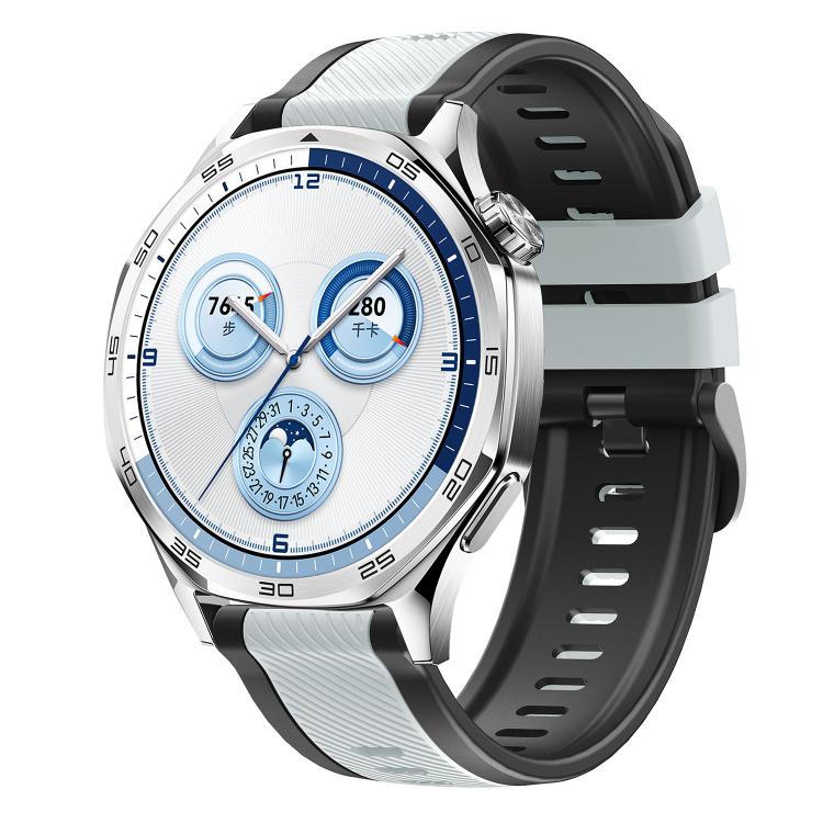 Vertical Twill Two Color Silicone Watch Band, 22mm