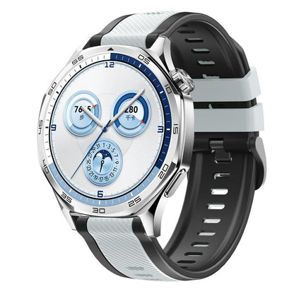Vertical Twill Two Color Silicone Watch Band, 22mm