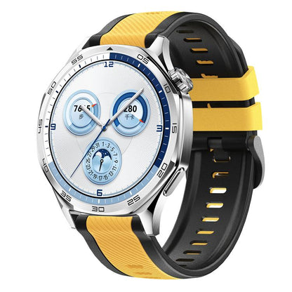 Vertical Twill Two Color Silicone Watch Band, 22mm