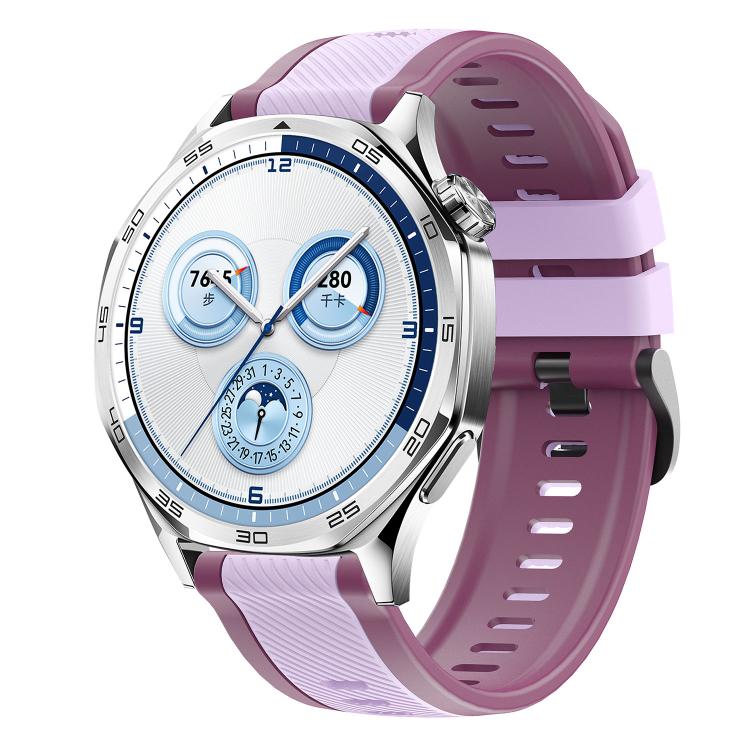 Vertical Twill Two Color Silicone Watch Band, 22mm