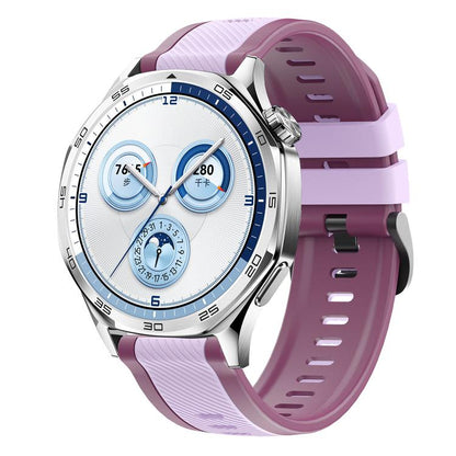 Vertical Twill Two Color Silicone Watch Band, 22mm