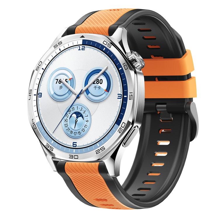 Vertical Twill Two Color Silicone Watch Band, 22mm