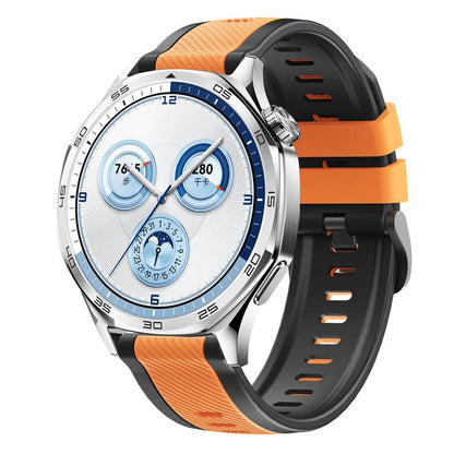 Vertical Twill Two Color Silicone Watch Band, 22mm
